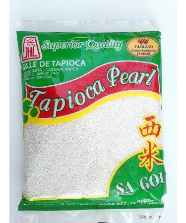 Tapioca Pearls, Tapioca Balls, Tapioca Pearls Small 14 Oz. Bags, Made From Cassava (3 Pack) (White)