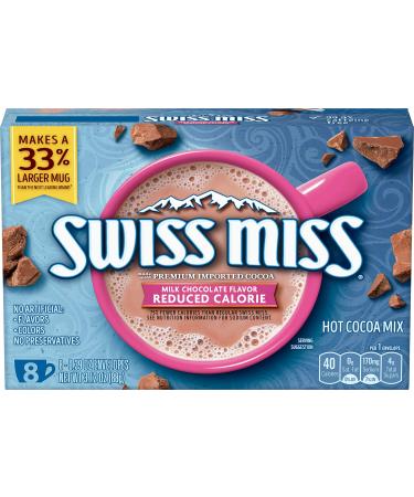 Swiss Miss Milk Chocolate Flavor Reduced Calorie Hot Cocoa Mix, Keto Friendly, 0.39 oz. 8-Count (Pack of 12)