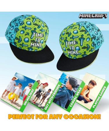 Trendy Minecraft Baseball Cap Snapback for Kids - Ideal Green/Blue Basecap & Fischerhut for Boys & Girls - Buy Online on GoSupps.com