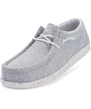 WHITIN Men's Do-It-All Slip On Loafers | Foam-Cushioned Footbed | Moc Toe Inspired 8 Knit_ Grey White