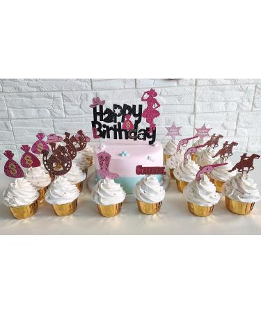 25 Pieces Cowgirl Cake Toppers Include Hat Purse Horse Cupcake Toppers Horse Party Decorations for Baby Shower Birthday Party Western Cowgirl Theme Party Decorations - Buy Online on GoSupps.com