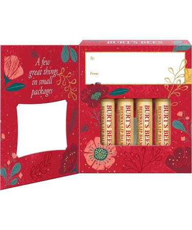 Burt's Bees Holiday Gift Set - 4 Classic Beeswax Lip Balms for Stocking Stuffers - Buy Online on GoSupps.com