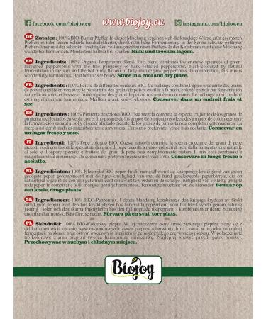 Buy Biojoy ORGANIC Colored Peppercorns (100g) - Premium Whole Pepper for Mills - International Shipping Available - Buy Online on GoSupps.com