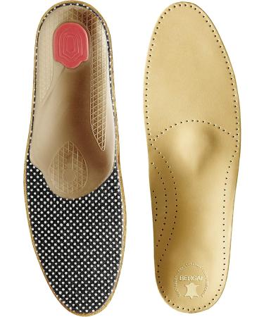 Bergal Breathable Leather Comfort Footbed - Plant-Tanned Activated Carbon Orthopedic System for Men & Women (EU 36-50 US M1.5-12) - Buy Online on GoSupps.com