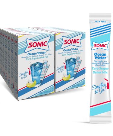 Sonic Singles To Go Powdered Drink Mix Ocean Water 6 Sticks Per Box 12 Boxes (72 Sticks Total)