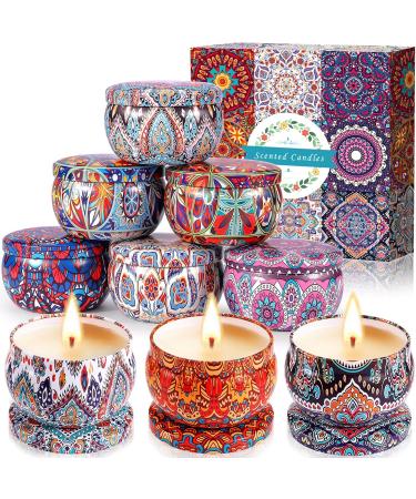 Amzeeniu Scented Candle Set - 9 Natural Soy Wax Flower Aroma Candles | Perfect Gift for Christmas Birthdays Anniversaries & Yoga Enthusiasts - Buy Online on GoSupps.com