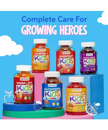 Kids Multivitamin Gummies | Citrus & Strawberry Flavored | Bone, Muscle & Immune Support | 90 Gummies - Buy Online on GoSupps.com