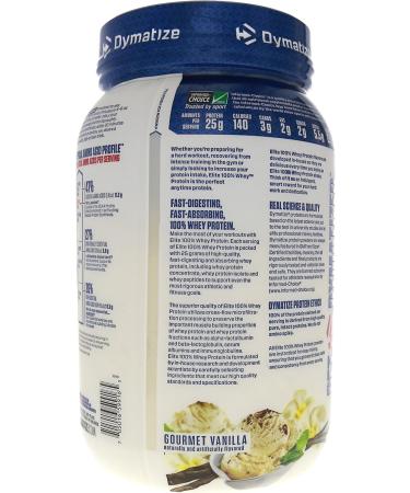 Dymatize Elite 100% Whey Protein Gourmet Vanilla - 2 lbs | Premium Protein Supplement for Muscle Growth & Recovery - Buy Internationally - Buy Online on GoSupps.com