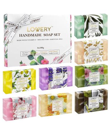 Handmade Soap Set for Fathers Day - 8 Piece Variety Pack for Men, Women & Teens | Natural Scented Bar Soap with Vitamin E & Shea Butter - 100g Ea - Buy Online on GoSupps.com