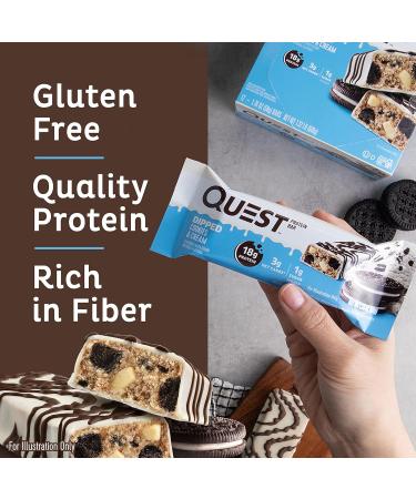 Quest Nutrition Crispy Blueberry Cobbler & Dipped Chocolate Cookies & Cream Protein Bars 16-18g Protein 1-3g Sugar 3-6g Fiber Gluten Free Keto Friendly 12 Count - Buy Online on GoSupps.com