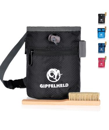 Skipelheld Chalkbag set with bouldering brush for climbing and bouldering magnesia bags with carabiners hip belt and 2 pockets chalk bag also for crossfit and weight lifting black - Buy Online on GoSupps.com