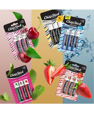 ChapStick Classic Collection Flavored Lip Balm Variety Pack - 5 Boxes, 3 Tubes Each - Lip Moisturizer 0.15 Oz - Buy Online on GoSupps.com