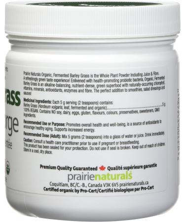 Prairie Naturals Organic Fermented Barley Grass Juice Powder 5.3 Ounce - Buy Online on GoSupps.com