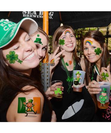 JOEHAPY 229+ PCS St. Patrick's Day Tattoo Stickers - 28 Sheets Green Shamrock Temporary Tattoos for Kids, Men, Women - Irish Party Favor Supply - Buy Online on GoSupps.com