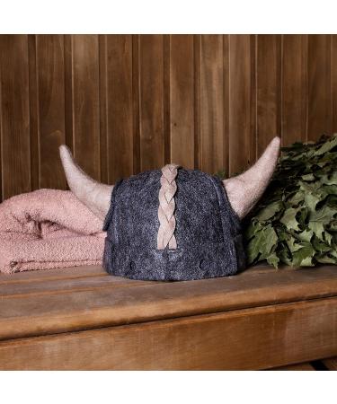 Buy Saunahut Viking Russian Banya Hat for Men | XL Gray Sauna Hat | Finnish & Ukrainian Style - Buy Online on GoSupps.com