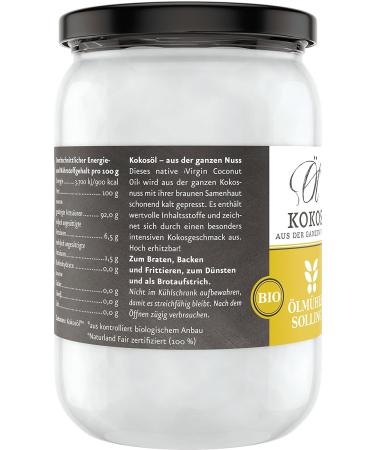  lm hle Solling Virgin Coconut Oil 500ml - Organic Naturland FAIR - Premium International Shipping - Buy Online on GoSupps.com