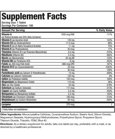 Bronson ONE Daily Menâ€™s 50+ Multivitamin & Multimineral - 180 Tablets - Buy Online on GoSupps.com