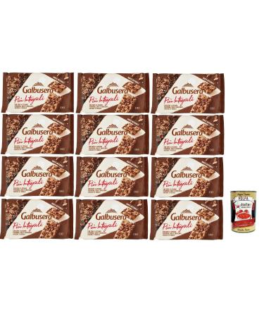 Galbusera Più Integrali con Semolina di Sesame, Poppy, Chia e Crunchy Rye Beans, crackers with sesame seeds, poppy, chia and crispy rye beans, 12 x 380 g + Italian