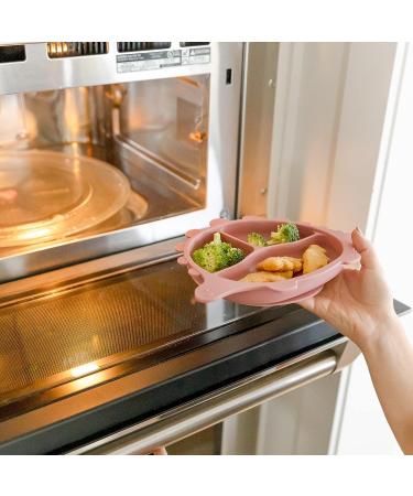 Little LoveBug Dinosaur Feeding Set | 100% Silicone | Divided Plate, Bowl, Bib & Spoon | Toddler & Baby Led Weaning Set in Dusty Rose - Buy Online on GoSupps.com