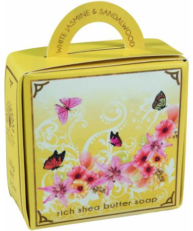 The English Soap Company Luxury Shea Butter Soap- 100g - White Jasmine & Sandalwood