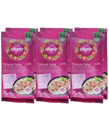 Organic Davert Taboul Salad with Aromatic Mint - Pack of 6 (6 x 170 g) | International Shipping Available - Buy Online on GoSupps.com