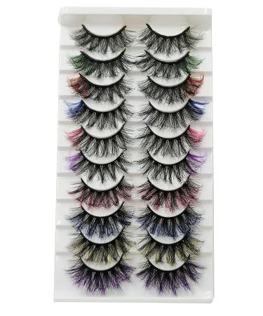 Ellazzle 5D Dramatic Colorful Faux Mink Lashes - 10 Pairs - Buy Online on GoSupps.com