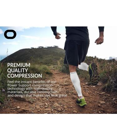 Calf Compression Sleeve (20-30mmHg) for Running & Leg Support - White, Small/Medium (12-15.5 Calf) - Men & Women - Shin Splint Relief - Ideal for Medical, Travel, Nursing, Cycling - Buy Online on GoSupps.com