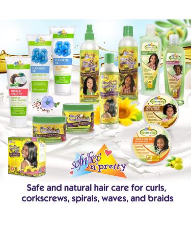 Sofn'Free n'Pretty Kids Detangler Spray - Olive & Sunflower Oil Leave-In for Curly, Relaxed, Natural Hair - 12 oz - Buy Online on GoSupps.com