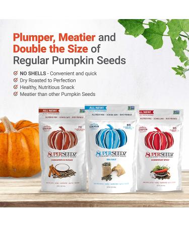 Superseedz Somewhat Spicy Pumpkin Seeds | Whole 30, Paleo, Vegan & Keto Snacks | 8g Protein | Made in USA | Nut & Gluten Free | 5oz (Pack of 6) - Buy Online on GoSupps.com