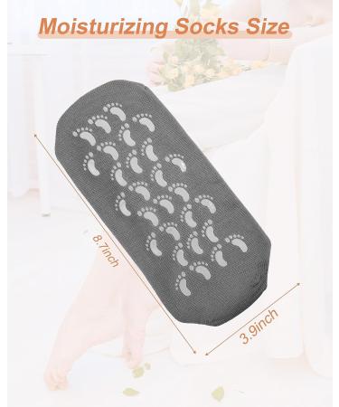 Moisturizing Socks - 2 Pairs for Dry Cracked Feet | Silicone Heel Spa Socks - Black & Grey Foot Care - Buy Online on GoSupps.com