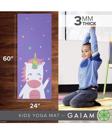 Gaiam Kids Yoga Mat with Fun Prints - Playtime for Babies and Active Toddlers | 60 L x 24 W x 3mm Thick | Twinkle Toes Print - Buy Online on GoSupps.com