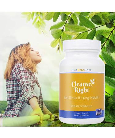 Cleanse Right Ear Sinus and Lung Health Capsules - Allergy & Asthma Relief - Vegan & Gluten Free - Non-Drowsy Formula with Bromelain, Boswellia, and Quercetin - Made in USA - Buy Online on GoSupps.com