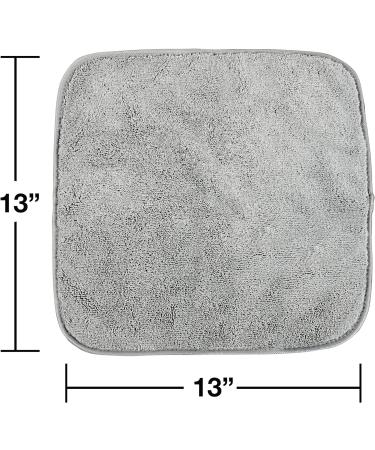 Eurow 13x13 Gray Microfiber Washcloths - Absorbent & Fast Drying - 4 Pack - Buy Online on GoSupps.com