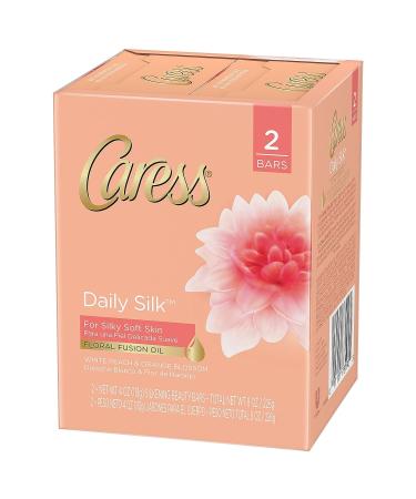 Caress Silk Beauty Bar Soap - 2x4 Ounce Bars for Silky Soft Skin - With Silk Extract and Floral Oil Essence - 8 Ounce Total - Buy Online on GoSupps.com