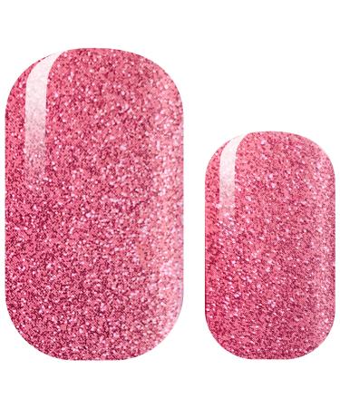 AVOA Beauty Nail Foil -"Sparks Flying" pink glitter single color design 16 thin self-adhesive long-lasting nail wraps