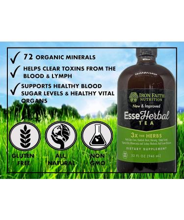 EsseHerbal Tea 8 Herb Formula - Organic Detox & Cleanse Support Non-GMO Vegan Immune System Boost - 32 oz - Buy Online on GoSupps.com