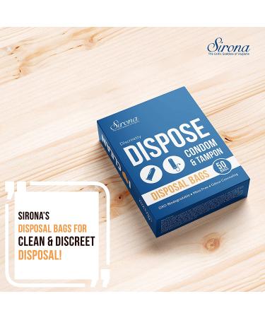 Sirona Tampon Disposal Bags - 100 Biodegradable Bags for Feminine Hygiene Products | Leak-Proof & Tamper-Proof | Easy to Carry | 2 Packs of 50 Count - Buy Online on GoSupps.com