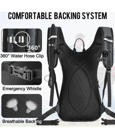 SHARKMOUTH FLYHIKER Hiking Hydration Backpack Pack - 2.5L BPA Free Water Bladder, Lightweight & Comfortable for Day Hikes and Trips - Dark Grey - Buy Online on GoSupps.com