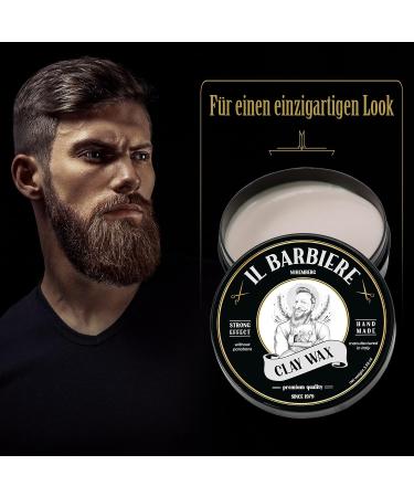 IL Barbiere Clay Wax Pomade - Water-Based Hair Wax for Men | Strong Hold Paraben & Silicone-Free - 3 Pack (3x100ml) - Buy Online on GoSupps.com