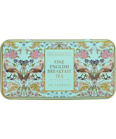 New English Teas Song Thrush and Berries Tea Tin - 40 English Breakfast Teabags - Mint Green Tin - 1 Count Pack - Buy Online on GoSupps.com