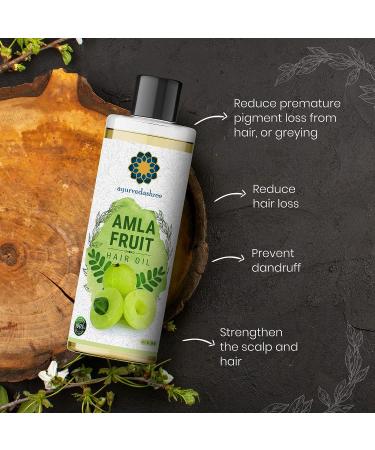 AYURVEDASHREE Amla Oil 6.76 fl oz for Hair Growth with Bhringraj, Brahmi, Tulsi, Almond, Argan, Moringa & Clove Oils - Buy Online on GoSupps.com