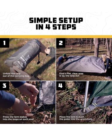 Wise Owl Outfitters Waterproof Camping Tarp - Medium Gray - Includes Tent Stakes and Carry Bag - Ideal Camping Gear Must-Have - Buy Online on GoSupps.com