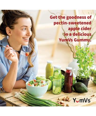 YumVs Apple Cider Vinegar Gummies with The Mother + Ginger - 60 Count | Non GMO Vegetarian Supplement for Heart Health & Digestive Support | Natural Apple Flavor Chewables for Women & Men - Buy Online on GoSupps.com