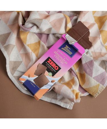 Tirma Zero No Sugar Added Milk Chocolate Bar with Whole Almonds 125g| Diabetic Friendly | Vegetarian Snack | Gluten Free Choc - Buy Online on GoSupps.com