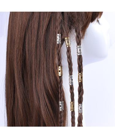 Whaline 100 Pack Aluminum Hair Cuffs - Adjustable Dreadlocks Beads with Storage Box - Gold/Silver - Braiding Hair Decorations - Buy Online on GoSupps.com