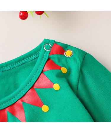 LIKPOJA Newborn Baby First Christmas Elf Outfit | Santa Costume with Elf Hat for Baby Boys & Girls 9-12 Months | Green Elf Romper - Buy Online on GoSupps.com