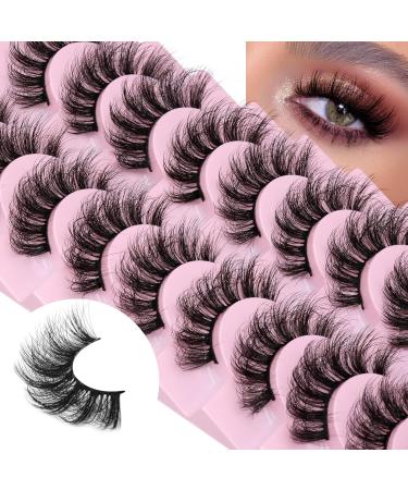 Zegaine 16mm Fluffy False Eyelashes - 10 Pairs of 3D Faux Mink Wispy Cat Eye Lashes for a Natural Extension Look - Buy Online on GoSupps.com