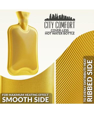 Durable 1.8L Rubber Hot Water Bottle - 2 & 3 Pack - Eco-Friendly Heat Bottles for Adults & Kids - Yellow Bed Bottle for Soothing Relief - Buy Online on GoSupps.com