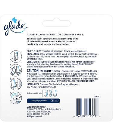 Glade PlugIns Scented Oil Air Freshener Refill | Deep Amber Hills Scent - 3 Count Oil Refills Per Package (0.67 Ounce Each) - One (1) Package (Total - 2.01 Fl. Oz.) - Buy Online on GoSupps.com