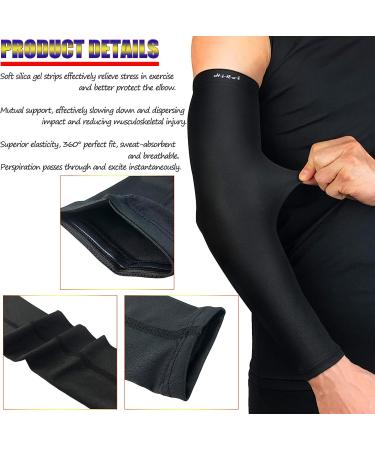 HiRui Warm Arm Compression Sleeves 20-30mmHg - Black Large (1 Pair) | Recovery & Support for Running, Cycling, Basketball | UPF50 UV Protection | Men Women - Buy Online on GoSupps.com